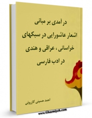 متن كامل كتاب درآمدی بر مبانی اشعار عاشورایی در سبک های خراسانی ، عراقی و هندی در ادب فارسی اثر احمد حسینی کازرونی با قابلیت های ویژه بر روی سایت [قائمیه] قرار گرفت.